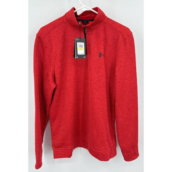 Under Armour Golf 1/4 Zip Pullover Men's M Orange Long Sleeve Storm NWT - Picture 1 of 6